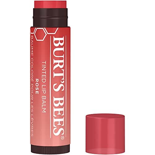 Image of Burt's Bees Tinted Lip Balm Rose, Moisturising Lip Tint With Shea Butter, 100% Natural Origin, 4.25g