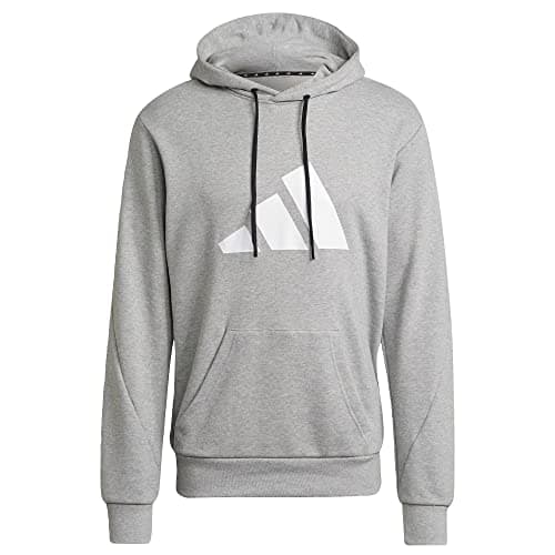 Image of adidas Men's Sportswear Future Icons Three Bar Hoodie, Medium Grey Heather, L