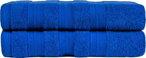 Image of MELLUVA Bath Sheet Towels, 2 Pack | 100% Turkish Cotton | Highly Absorbent Heavyweight 600 GSM | Soft Large Bathroom Shower Towels | Sustainably Made | Denim