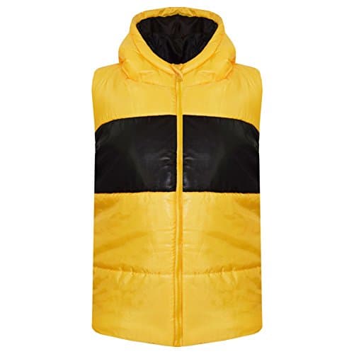 Image of A2Z 4 Kids Boys Girls Hooded Padded Gilet Bodywarmer Kids Quilted - Gilet Contrast Panel 509 Mustard 13