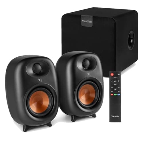 Image of Audizio RS80 2.1 Active Bookshelf Speaker System with SW80D Subwoofer – Studio Monitors and HiFi Speakers for Home Audio, Mixing, PC, and Gaming – 160W Complete Stereo Package
