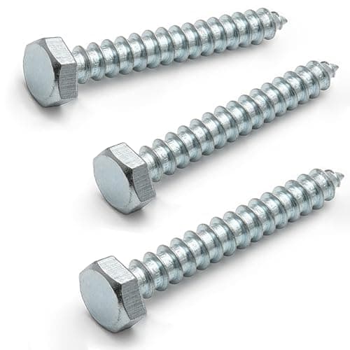 Image of AMLOOPH M8 x 30mm Coach Screws, 10 Pack Heavy Duty Hex Head Lag Bolts 30mm - Zinc Plated Steel Half Thread M8 Self-Tapping Wood Screws for Wood, Brick & Masonry Fixing – Fence, Shelving, Decking