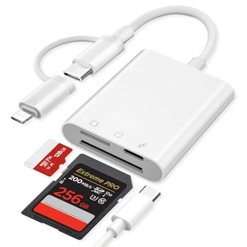 Image of [Apple MFi Certified] SD Card Reader for iPhone iPad, 3 in 1 SD Card Viewer for MicroSD/SD/Type-C Charging, Camera Card Adapter for Android phones/Camera, Simultaneous Charging and Card Reading