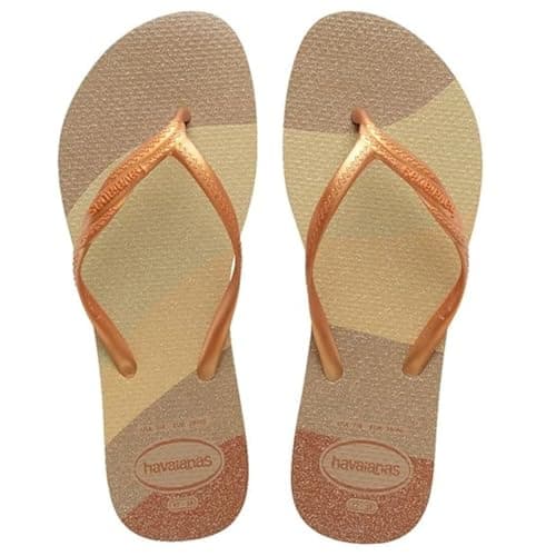 Image of Havaianas Fantasia Gloss Women FlipFlop Rose Gold 3.5/4 UK