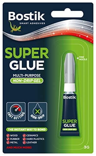 Image of Bostik Super Glue Non-Drip Gel – 3g Instant Bonding Cyanoacrylate Adhesive – Clear, Precision Nozzle – Strong, Fast & Versatile for Metal, Plastic, Wood, Ceramic, Rubber, Leather