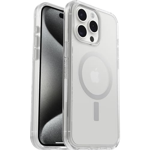 Image of OtterBox Symmetry Clear for MagSafe Case for iPhone 15 Pro Max, Shockproof, Drop proof, Protective Thin Case, 3x Tested to Military Standard, Clear
