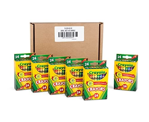 Image of Crayola Crayons, Bulk School Supplies For Kids, 24 Count Crayon Box (Pack Of 6), Assorted Colors