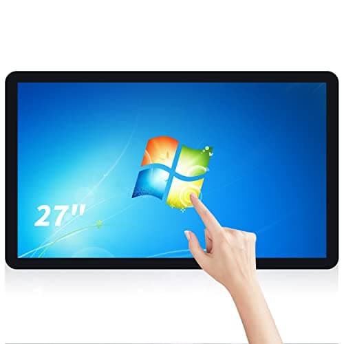 Image of TouchWo 27 inch Touch Screen All-in-One Industrial PC, Intel i3, 4GB RAM, 128G SSD, 16:9 FHD 1080P, Windows 10, Smart Board for Classroom, Meeting & Game, USB, VGA & HD-MI Monitor