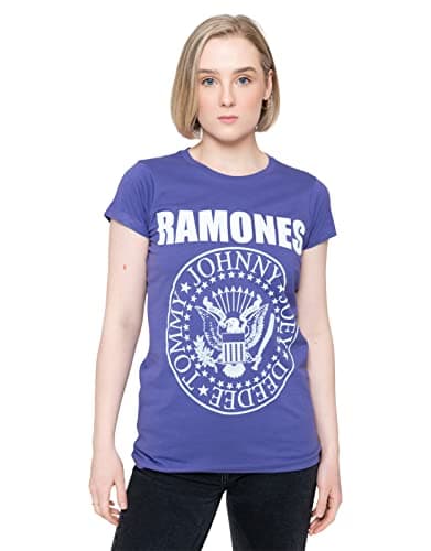 Image of Ramones Purple Presidential Seal Cotton T-Shirt - Soft Touch, Crew Neck, Short-Sleeved, Size S
