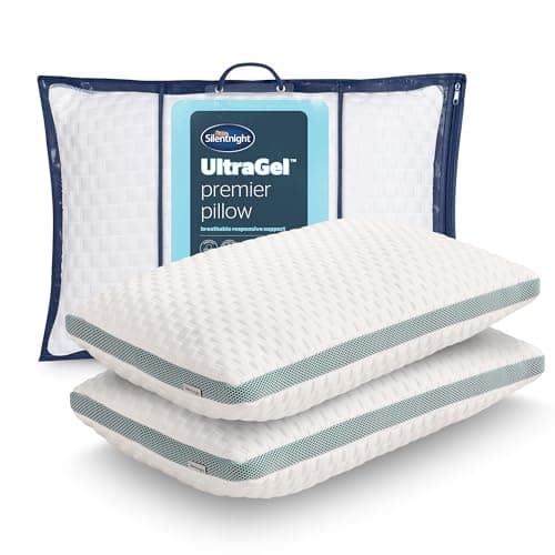 Image of Silentnight Ultragel Support Pillows 2 Pack - Luxury Firm Support Pillows Responsive Pressure Relief for Neck and Shoulder Pain - Ideal for Stomach, Back and Side Sleepers - 2 Pack
