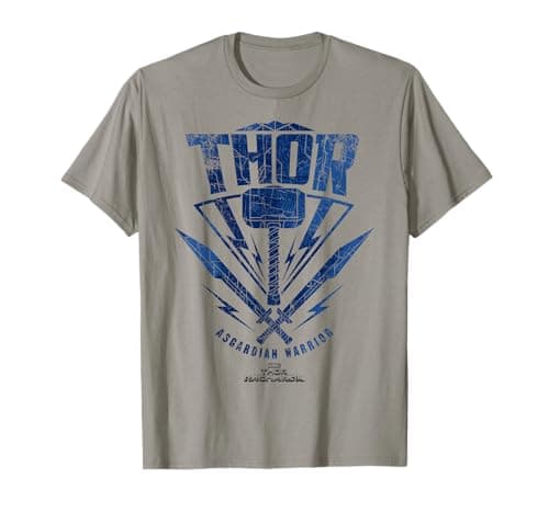 Image of Marvel Thor Ragnarok Asgardian Warrior Hammer Shield T-Shirt T-Shirt
