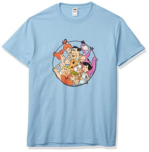 Image of The Flintstones Men's Circle T-Shirt, Light Blue, XXXL