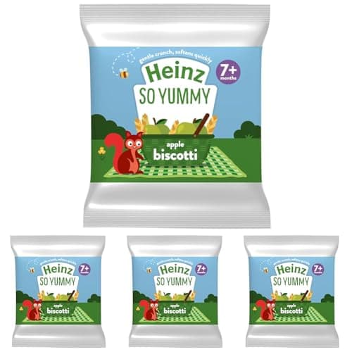 Image of Heinz Baby Food Reduced Sugar Apple Biscotti 60g (Pack of 4)