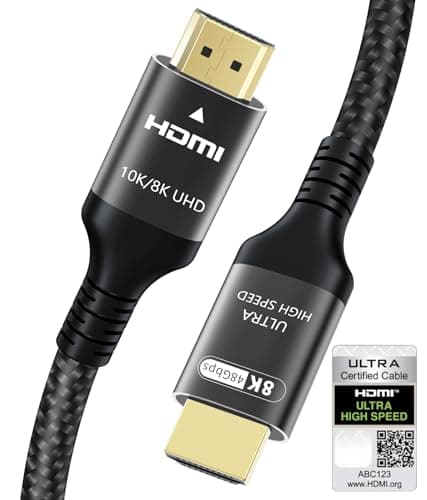 Image of Certified 10K 8K HDMI 2.1 Cable 3M, 48Gbps Ultra High Speed HDMI Cable Ethernet CEC 4K 240Hz 200Hz 165Hz 144Hz 120Hz 10K 8K 60Hz ARC eARC Netflix HDCP2.3 HDR10+ PC Laptop RTX5090 TV Monitor Projector