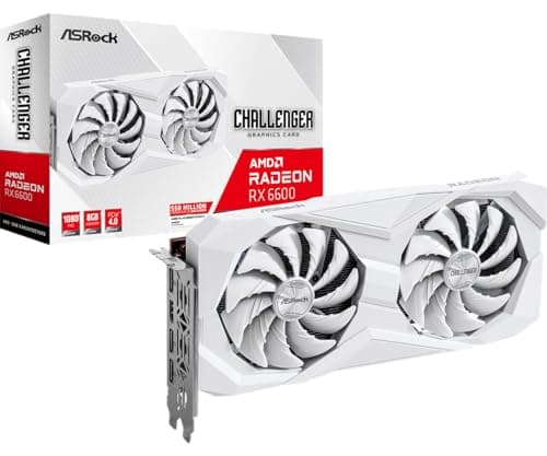 Image of ASRock AMD Radeon RX 6600 Challenger White 8GB GDDR6 Graphics Card 0dB Silent Cooling 128-bit 7680 x 4320 DisplayPort HDMI 14 Gbps Dual Fan 7nm