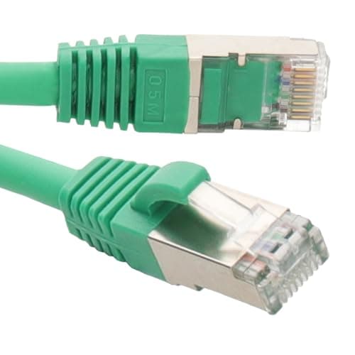 Image of kenable Cat6A SSTP Network Cable 10 Gigabit Ethernet Patch Lead LSZH Snagless RJ45 600MHz Green 0.15m