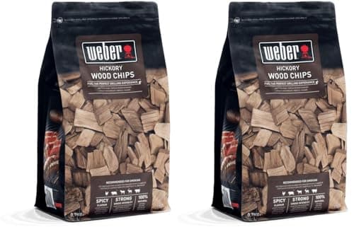 Image of Weber Smoking Chips (700g Pack) - Hickory wood, for beef, pork, game & poultry, strong/intense, slightly sweet aroma, made from 100% natural wood (17624) (Pack of 2)
