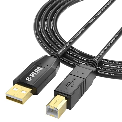Image of G-PLUG USB 2.0 Printer Cable A to B 2m High Speed Lead for Printer, Scanner, Fax, DAC, Laptop, PC