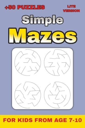 Image of Circular Mazes for Kids Ages 7–10 – Lite Version – Level 2: 50+ Themed Circle Mazes with Solutions | Fun Brain Games for Kids | 6×9 in, 26 Pages (Lite Version Mazes Collection)