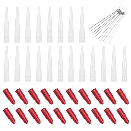 Image of 40pc Silicone Tube Nozzles & Caps, Household Sealant Nozzles Set, Replacement Tips for Caulking Gun (Style A)