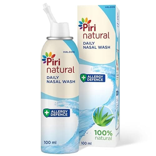 Image of PiriNatural Nasal Spray, Daily Nasal Wash for Allergy Defence, Allergens Hayfever & Dust Wash, 100ml