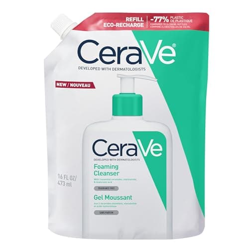 Image of CeraVe Hydrating Foaming Cleanser, for Normal to Oily Skin with Hyaluronic Acid and 3 Essential Ceramides, Refill Pouch, 473ml