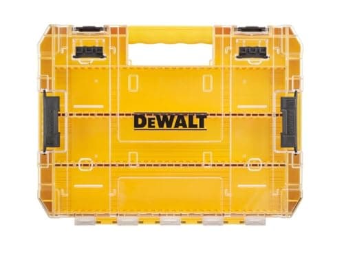 Image of DeWALT Tough Case (Large) Organizer, Tool Box, Storage Case, Tool Box, Transparent Lid, Removable Tray, Stacking Storage, Screws, Bits, Accessory Case