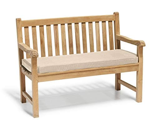 Image of Jati York Garden FULLY ASSEMBLED Bench A Grade Teak 1.2m (4ft) Outdoor Bench with Natural Cushion Brand, Quality & Value