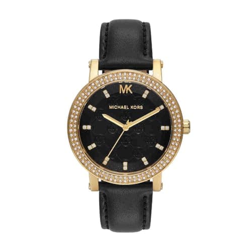 Image of Michael Kors Corey Watch for Women, Quartz Three Hand Movement with Stainless Steel or Leather Strap