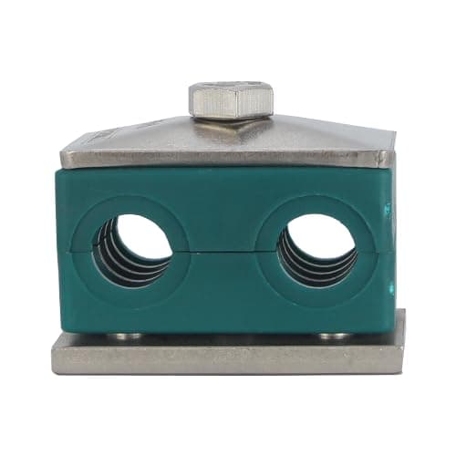 Image of 12.7MM Tubeclo Twin Series Clamp, Polypropylene with Galv Plated Steel Hardware, Weld Mounting