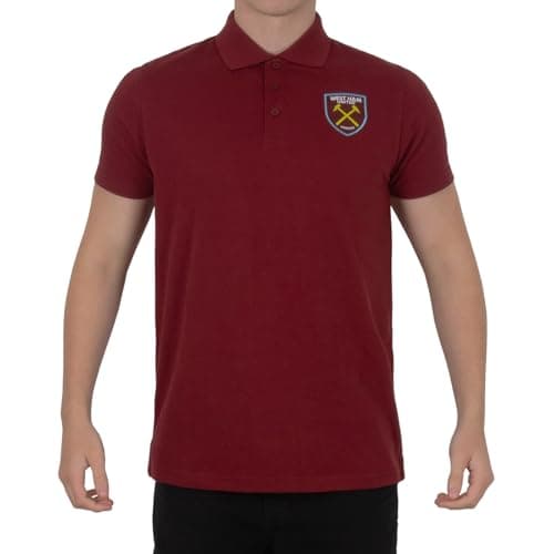 Image of West Ham United FC Official Football Gift Mens Crest Polo Shirt Claret Large
