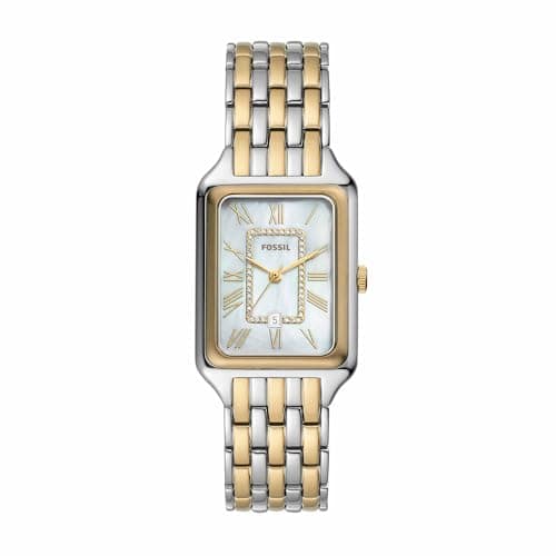 Image of Fossil Raquel Watch for Women, Quartz Three Hand Movement with Stainless Steel Strap,Silver Tone and Gold Tone