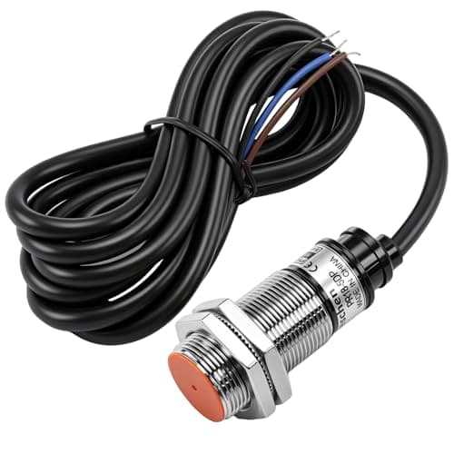Image of Heschen Inductive Proximity Sensor Switch PR18-5DP Cylindrical Type, 5mm Sensing, M18 Round, 10-30 VDC 3-Wire, Shielded, PNP, NO(Normally Open) CE