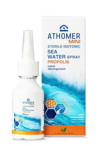 Image of All Natural Seawater Nasal Spray with Propolis – for Colds, Blocked Nose & Hayfever, Heals Minor Nasal Injuries. Non Allergic, Suitable for Adults, Pregnant Women and Children 1yr+ (35ml)