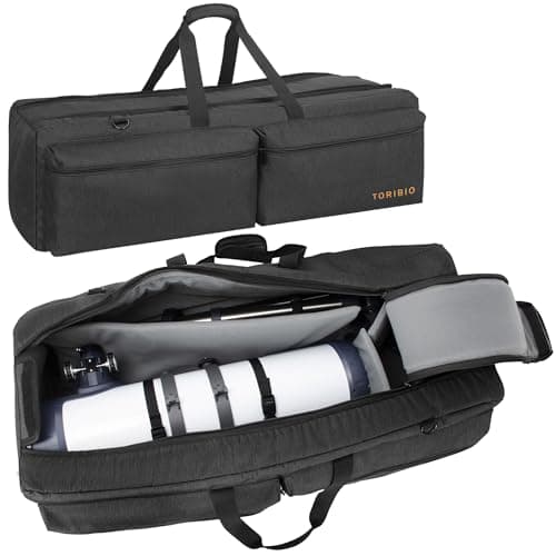 Image of OUUTMEE 40"/102cm Padded Telescope Carrying Case – Telescope Travel Case Durable Storage Bag with Adjustable Dividers & Pockets for Telescopes, Mounts, Tripods & Accessories (Black)