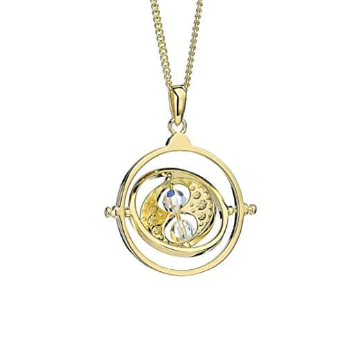 Image of Harry Potter Sterling Silver Time Turner Sterling Silver Gold Plated Necklace Embellished with Swarovski® Crystals by The Carat Shop