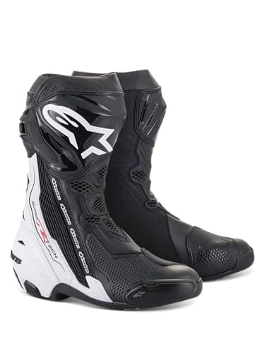 Image of Alpinestars Supertech R Motorcycle Boots, black/white/red, 45