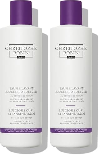 Image of Christophe Robin Luscious Curl Cleansing Balm with Kokum Butter 250ml – Moisturizing & Defining Curl Cleanser, Nourishes & Softens Curly Hair, Gentle Scalp Detox (Pack of 2)