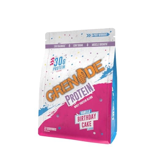 Image of Grenade Whey Blend High Protein Powder, Low Sugar with 30g Protein per Serving, (12 Servings) - Birthday Cake, 480 g (Pack of 1)