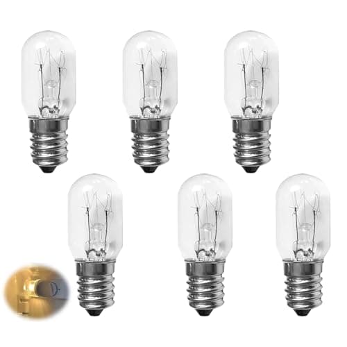 Image of Cryluxial 6Pcs 15W E14 Screw Salt Lamp Bulbs, Mini Wax Warmer Light Bulbs, Small Edison Screw SES Pygmy Bulb, Dimmable Clear E14 Replacement Bulbs for Salt Lamps, Warmers, Night Lights, Fridge
