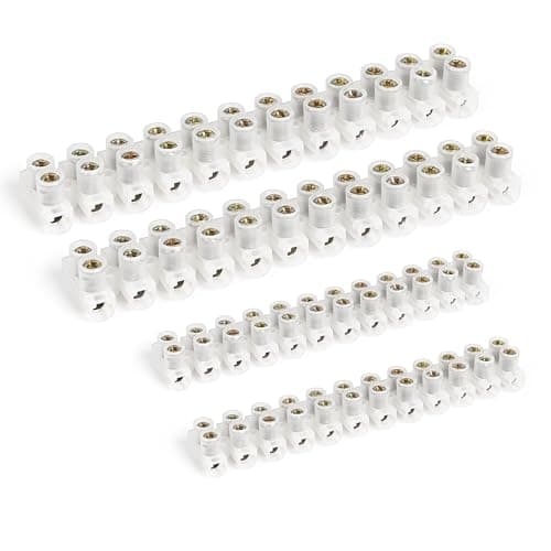 Image of MYHOGOOD 4 Pcs Wire Connectors, 3A, 15A Electrical Connectors, 12 Way White Terminal Block Strip, Electric Cable Connector Blocks Electrical Connecting, Wire Connectors for Lamps, Household Appliances