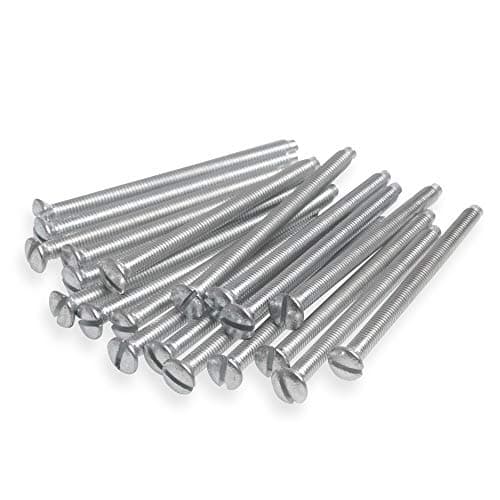 Image of Harlington Group Pack of 40 Mixed M3.5 Screws 35mm, 40mm,50mm and 75mm Long Assorted Electrical Machine Screw for Light Switch and Plug Sockets Bright Zinc Plated DIY Plated Slotted Head
