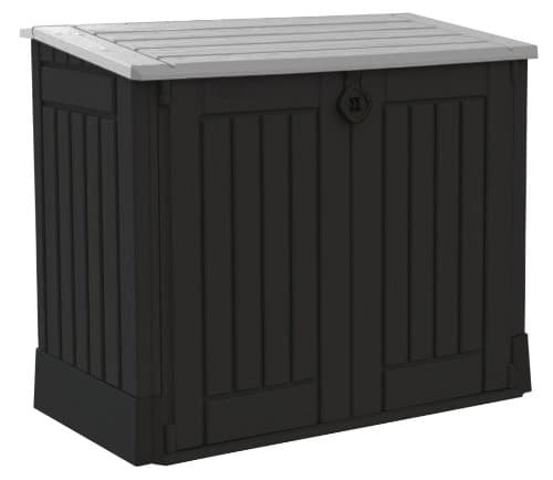 Image of Keter Store It Out Midi Outdoor Garden Storage Shed, Black and Grey, 130 x 74 x 110 cm