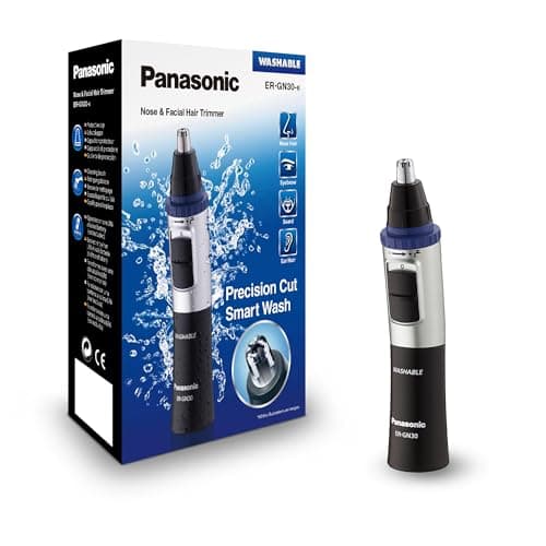 Image of Panasonic ER-GN30 Wet & Dry Electric Facial Hair Ear and Nose Hair Trimmer for Men, Battery-Powered with 90 min operation, Black