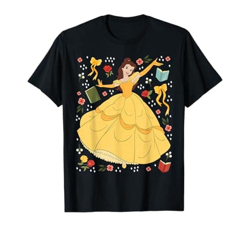 Image of Disney Princess Belle Beauty and the Beast Collage Portrait T-Shirt