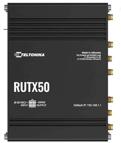 Image of RUTX50 5G Dual SIM Industrial Router - WiFi 5 4G LTE/5G Cat 20 Router with 2 x Embedded SIM Slots & 7 x External Antennas - Upgrade with an additional Data Sim