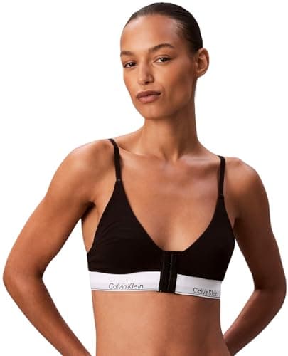 Image of Calvin Klein Women’s Lightly Lined Plunge Triangle Bralette, Black (Black), S