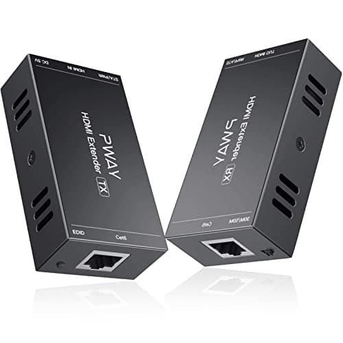Image of PWAY PW-HT202P(POC) HDMI Extender 165ft/50m Lossless Transmission Over Single Cat5e/6 Full HD 1080P Support 3D EDID One Power Supply (UTP+Transmitter and Receiver)