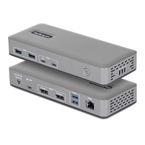 Image of StarTech USB-C Docking Station Dual 4K 60Hz DisplayPort, 100W Power Delivery Charging, 6 USB Ports (10Gbps), Gigabit Ethernet, Driverless Windows Professional Laptop Dock (201UE-USBC-DOCK)