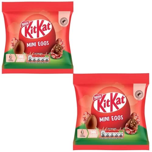 Image of Kit Kat Milk Chocolate Mini Eggs Pouch 81g, Milkybar White Chocolate Mini Eggs Pouch 80g